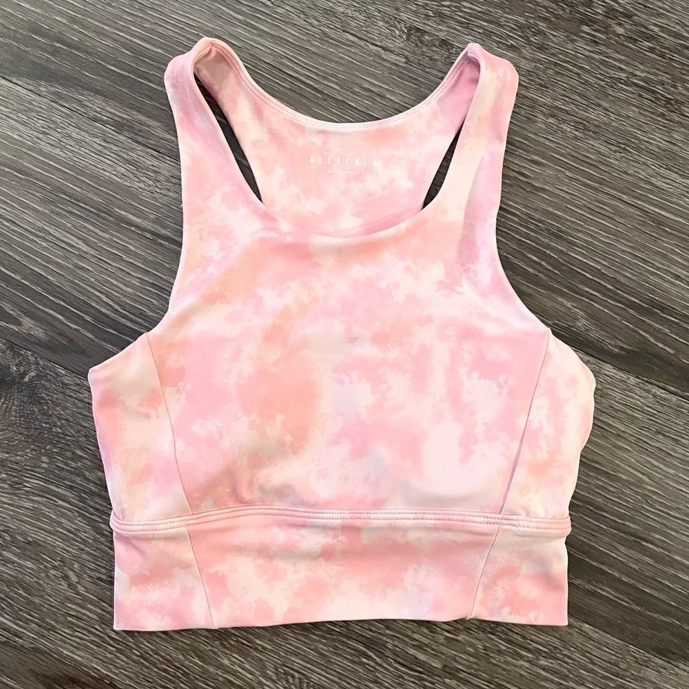 All Fenix Pink Blush Tie Dye Longline Sports Bra